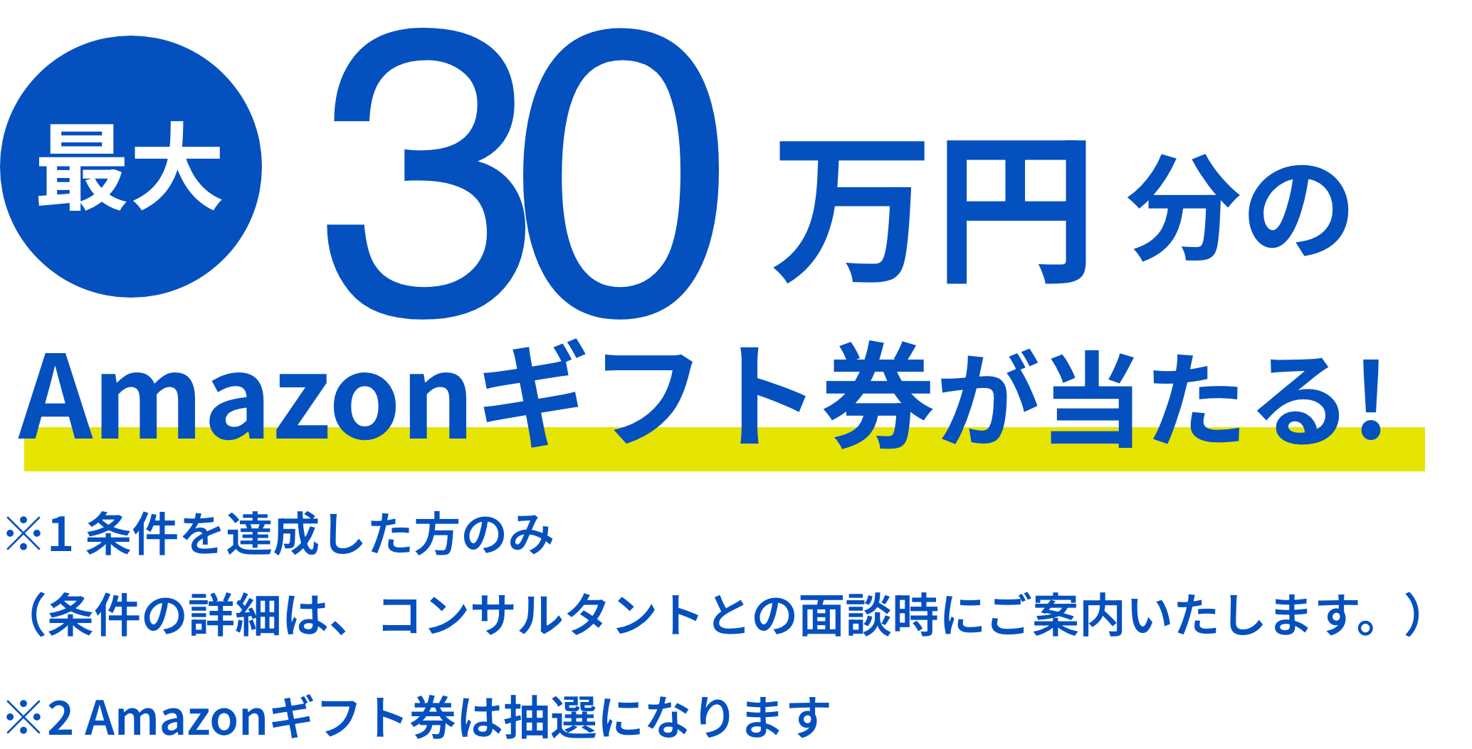 抽選でAmazonギフト券最大30万円分が当たる！