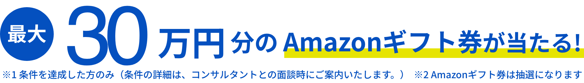 抽選でAmazonギフト券最大30万円分が当たる！